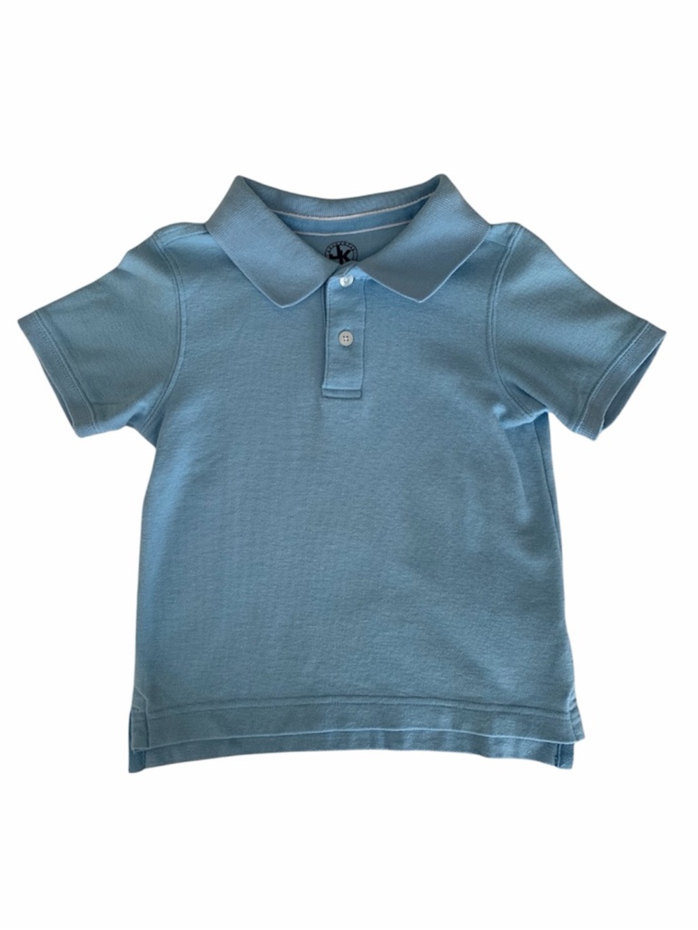 J. Khaki Polo Shirt Boys Size 4 Light Blue Cotton Short Sleeves Solid